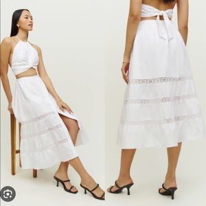 NWT Reformation Willa Linen Skirt Sz 4